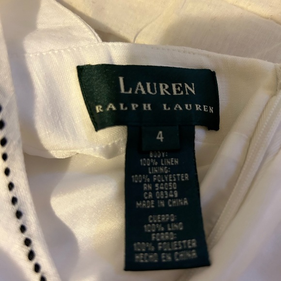 NWT Lauren Ralph Lauren white sleeveless dress, size 4 - Picture 4 of 9